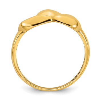 14k Polished Trio Domed Size 7 Ring — alternate view