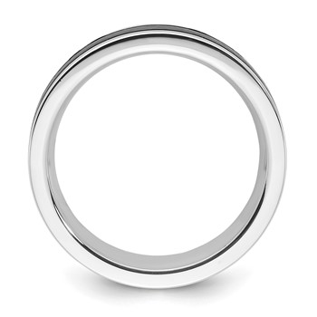 Cobalt & Black IP Plated Polished & Brushed Grooved 8mm Men's Band — alternate view