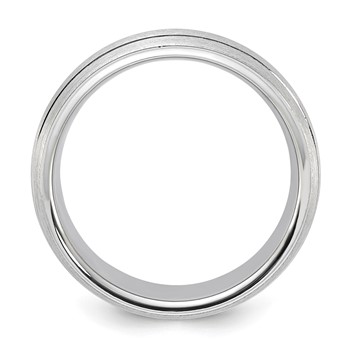 Cobalt Polished & Brushed Double Grooved 8mm Men's Band — alternate view