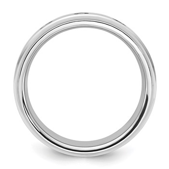 Cobalt Polished Beveled Edge Triple Diamond 8mm Men's Band — alternate view