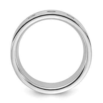 Cobalt Polished & Brushed Stripe Black Diamond 8mm Men's Band — alternate view