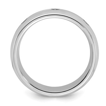 Cobalt Polished & Brushed Stripe Black Diamond 7mm Men's Band — alternate view