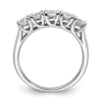Sterling Silver Rhodium-plated 5 Diamonore CZ Ring — alternate view
