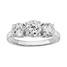 Image of Sterling Silver Rhodium-plated Diamonore 3 Stone Ring