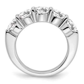 Sterling Silver Rhodium-plated Diamonore CZ 5 Stone Ring — alternate view