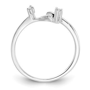 14K White Gold Polished Love Story Diamond Ring Wrap — alternate view