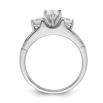 Sterling Silver Rhodium-plated Diamonore CZ Ring — alternate view
