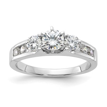 Sterling Silver Rhodium-plated Diamonore CZ Ring