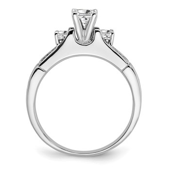 Sterling Silver Rhodium-plated Diamonore CZ Princess Cut Ring — alternate view