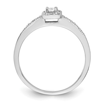 Sterling Silver CZ Womens Engagement Ring — alternate view