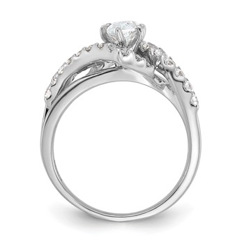 Sterling Silver Rhodium-plated Marquise Ring Mounting — alternate view
