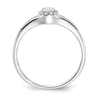 10k White Gold Two Hearts Diamond Eng Ring — alternate view
