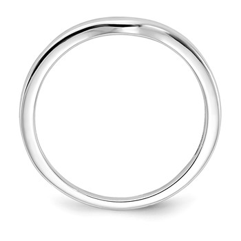 10k White Gold Two Hearts Wedding Band — alternate view