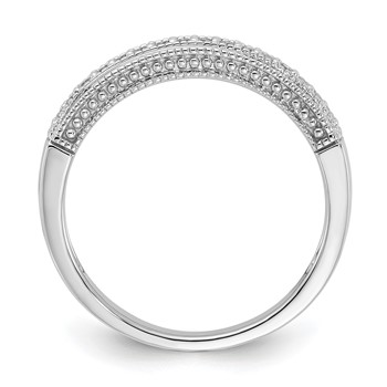 14k White Gold Polished Diamond Wedding Band — alternate view
