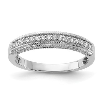 14k White Gold Polished Diamond Wedding Band