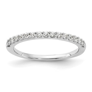 Sterling Silver Polished CZ Wedding Band