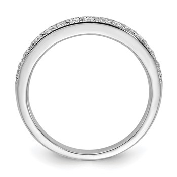14k White Gold Polished Diamond Wedding Band — alternate view