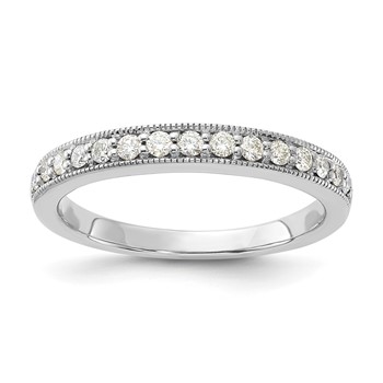 14k White Gold Polished Diamond Wedding Band