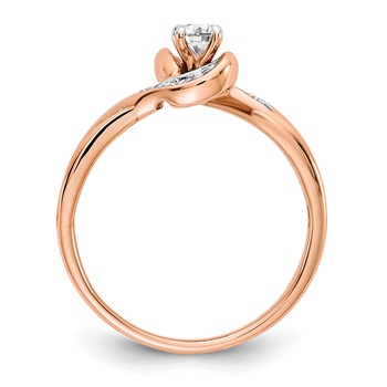 10k Rose Gold Diamond Bypass Engagement Ring — alternate view