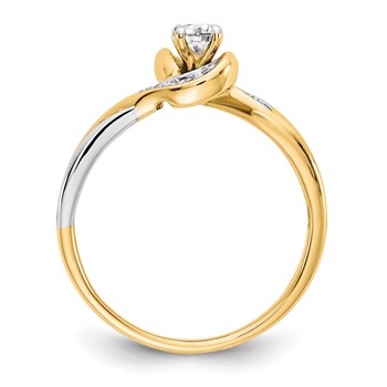 10k Two-tone Diamond Bypass Engagement Ring — alternate view