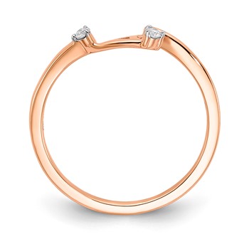 10k Rose Gold Two Hearts Diamond Wedding Band — alternate view