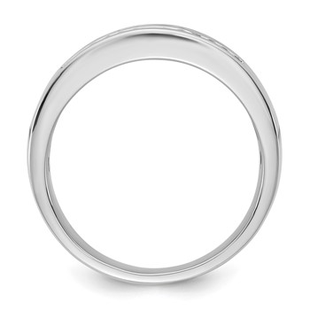 Sterling Silver 3 Row CZ Mens Ring — alternate view