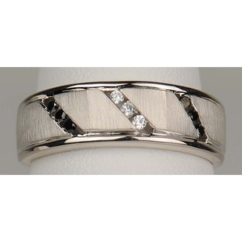 10ky Blk & Wht Diamond Band