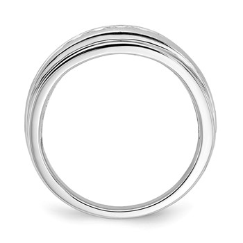 10k White Gold Men's Diamond Wedding Band — alternate view