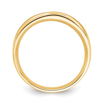 10K Gold Polished & Satin Triple Stone Men's Ring Mounting — alternate view