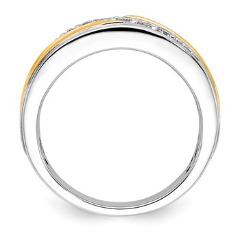 10k Two-tone Two Hearts Diamond Ring — alternate view