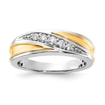 10k Two-tone Two Hearts Diamond Ring