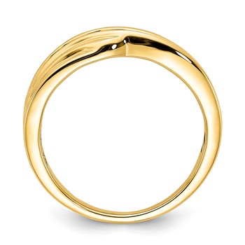 10k Yellow Gold Polished Curved Diamond Men's Ring — alternate view