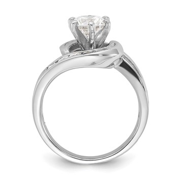 Sterling Silver Rhodium-plated Polished Diamonore CZ Bypass Ring — alternate view