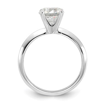 Sterling Silver Rhodium-plated 7.5mm Round Solitare Diamonore CZ Ring — alternate view