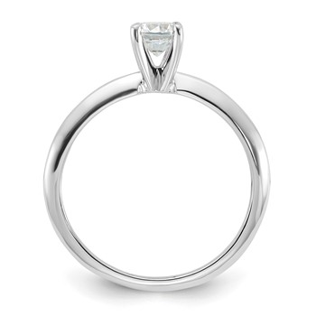 Sterling Silver Rhodium-plated 5mm Round Solitare Diamonore CZ Ring — alternate view