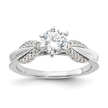 Sterling Silver Rhodium-plated Complete Diamonore Fancy Ring