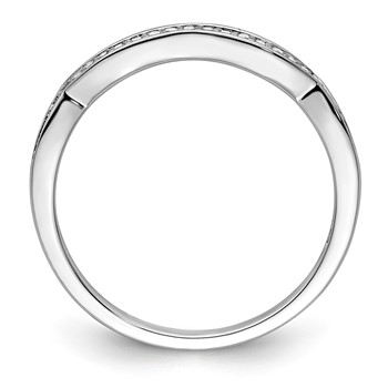 14k White Gold Diamond Polished Halo & Criss Cross Engagement Ring — alternate view