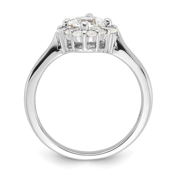 Sterling Silver Rhodium-plated Diamonore Halo Princess-cut Ring — alternate view