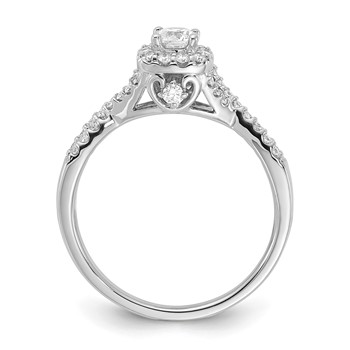 14k White Gold Polished Diamond Semi-Mount Halo Twisted Engagement Ring — alternate view