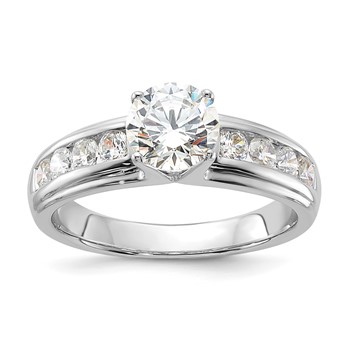 Sterling Silver Rhodium-plated Diamonore Channel Band Ring