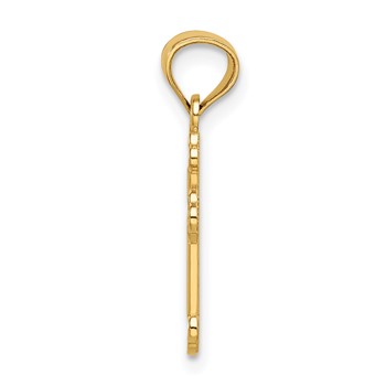 14k Small Budded Cross Charm — alternate view