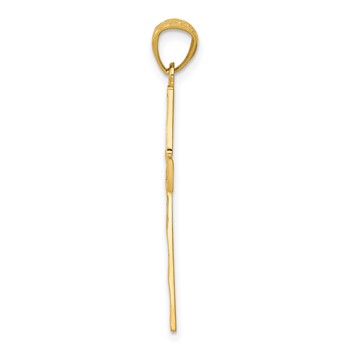 14k Diamond-cut Filigree Cross Pendant — alternate view