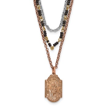 Rose-tone Silver-tone Gold-tone Sacred Heart Necklace