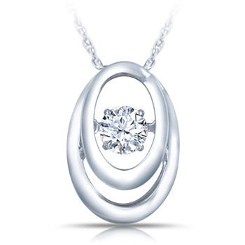 SS CZ Pendant 1=1/4 ctw with chain