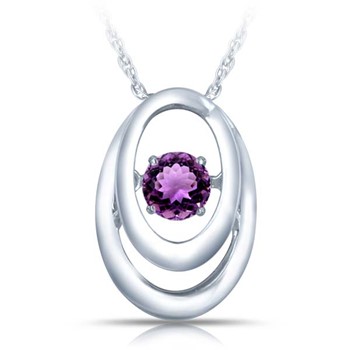 SS Pendant with Amethyst 1=1/5 W/chain