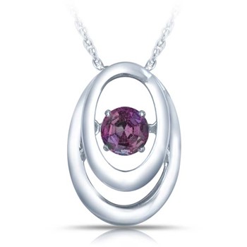 SS Pendant with Synthetic Alexandrite 1=1/4 ctw W/chain
