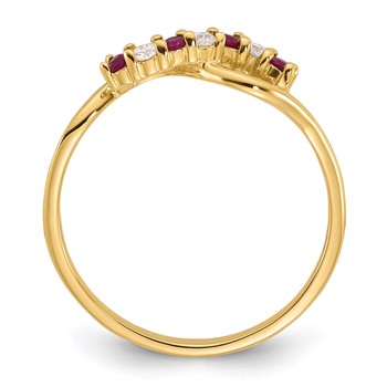 10K YG Ring- 3-.02 RD DIAS, 4-1.75MM RD RU - Stone:A RDG-I3 — alternate view