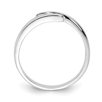 10k White Gold Polished Triple Diamond Ring — alternate view