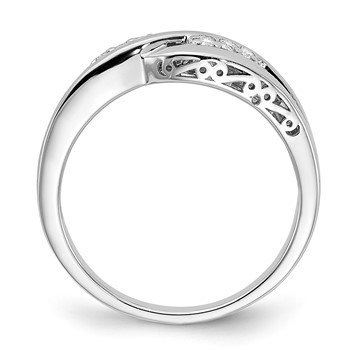 Sterling Silver Polished Twisted Diamond Ring — alternate view