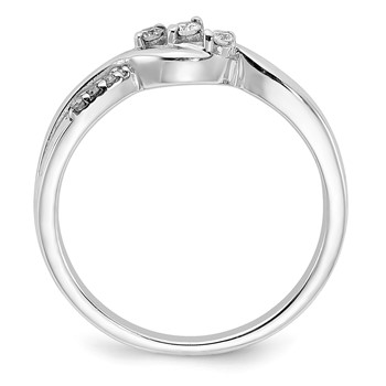 Sterling Silver Polished Fancy Twisted Diamond Ring — alternate view